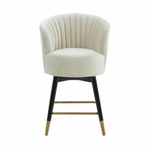 Palmer Cream Velvet Black Counter Stool - Avant Garde Furniture - Designer Furniture Store & Luxury Home Decor