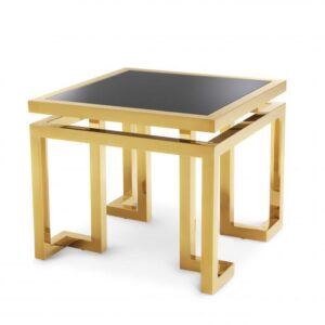 Palmer Gold Black Glass Sidetable - Avant Garde Furniture - Designer Furniture Store & Luxury Home Decor