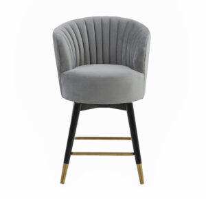 Palmer Grey Velvet Black Counter Stool - Avant Garde Furniture - Designer Furniture Store & Luxury Home Decor