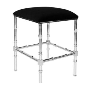 Palmier Black Velvet Chrome Barstool - Avant Garde Furniture - Designer Furniture Store & Luxury Home Decor