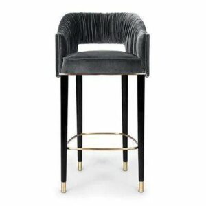 Panomo Grey Velvet Gold Counter - Avant Garde Furniture - Designer Furniture Store & Luxury Home Decor