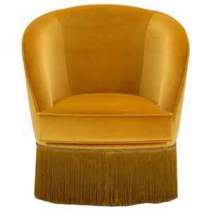 Panomo Orange Velvet Fringe Armchair - Avant Garde Furniture - Designer Furniture Store & Luxury Home Decor