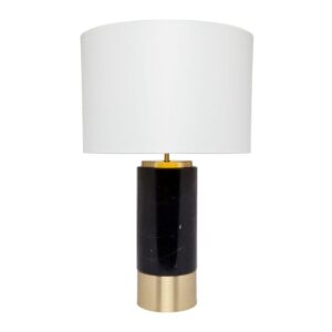 Paola Black Gold Marble Table Lamp with White Shade - Avant Garde Furniture - Designer Furniture Store & Luxury Home Decor