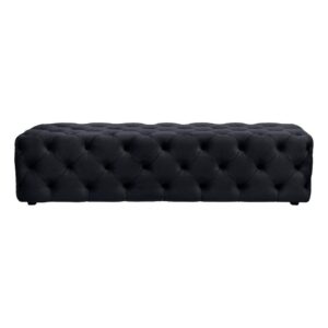 Park Avenue Black Velvet Tufted Bench Ottoman 160cm - Avant Garde Furniture - Designer Furniture Store & Luxury Home Decor