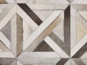 Parquet Grey Beige Cowhide Leather Rug / Per Sq Metre - Avant Garde Furniture - Designer Furniture Store & Luxury Home Decor