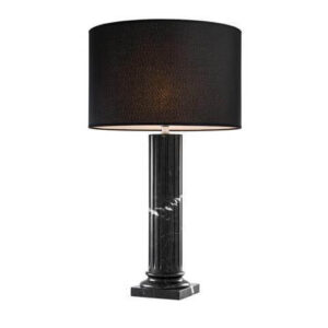 Parthenon Black Marble Lamp with Black Lamp Shade 80cm - Avant Garde Furniture - Designer Furniture Store & Luxury Home Decor