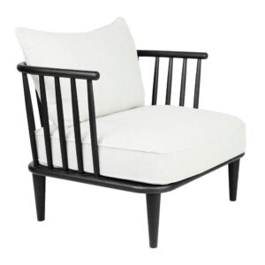 Pavilion Black Oak White Linen Occasional Chair - Avant Garde Furniture - Designer Furniture Store & Luxury Home Decor