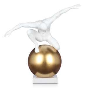 Domination Male White Gold Marble XL Sculpture - Avant Garde Furniture - Designer Furniture Store & Luxury Home Decor