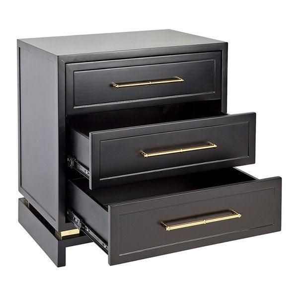 Pearl Black Gold Bedside Table - Avant Garde Furniture - Designer Furniture Store & Luxury Home Decor