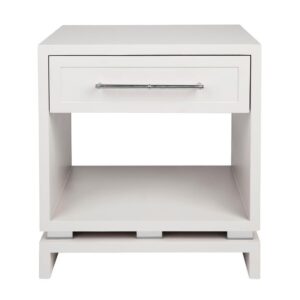 Pearl White Nickel Bedside Table - Avant Garde Furniture - Designer Furniture Store & Luxury Home Decor