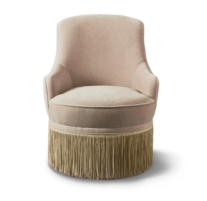 Piccadilly Beige Velvet Fringe Armchair - Avant Garde Furniture - Designer Furniture Store & Luxury Home Decor