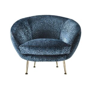 Piedro Metallic Blue Texture Velvet Armchair - Avant Garde Furniture - Designer Furniture Store & Luxury Home Decor