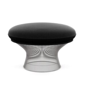 Platner Black Velvet Chrome Ottoman - Avant Garde Furniture - Designer Furniture Store & Luxury Home Decor