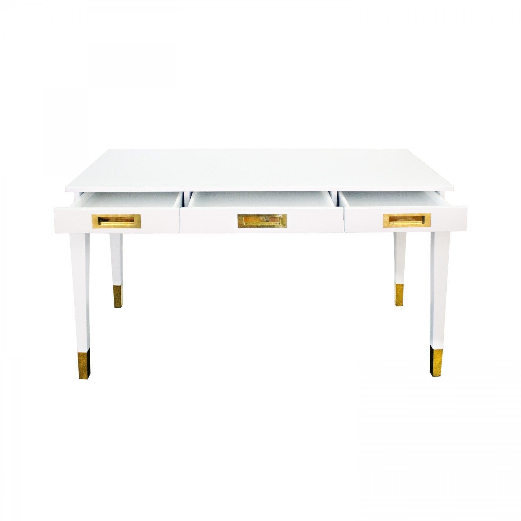 Plato Brass Lacquer White Desk – Avant Garde Furniture