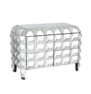 Pyramid Mirror Studded Chest Drawer - Avant Garde Furniture - Designer Furniture Store & Luxury Home Decor
