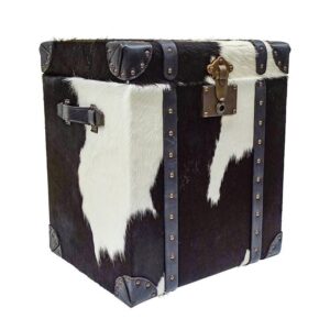 Ranch Black White Genuine Leather Cowhide Trunk - Avant Garde Furniture - Designer Furniture Store & Luxury Home Decor