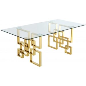 Regal Gold Glass Dining Table 200cm - Avant Garde Furniture - Designer Furniture Store & Luxury Home Decor