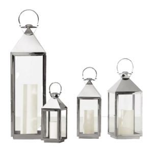 Regency Nickel Glass Hurricane Lantern - Avant Garde Furniture - Designer Furniture Store & Luxury Home Decor
