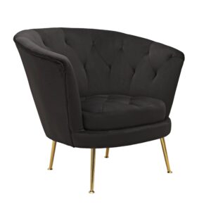 Regency Black Velvet Tufted Gold Armchair - Avant Garde Furniture - Designer Furniture Store & Luxury Home Decor