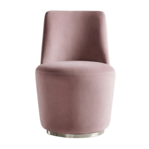 Regency Dark Blush Velvet Chrome Swivel Chair - Avant Garde Furniture - Designer Furniture Store & Luxury Home Decor