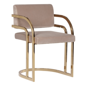 Decco Mink Velvet Gold Chair - Avant Garde Furniture - Designer Furniture Store & Luxury Home Decor