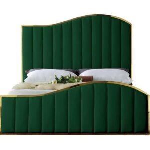Regency Emerald Velvet Gold Bed - Avant Garde Furniture - Designer Furniture Store & Luxury Home Decor