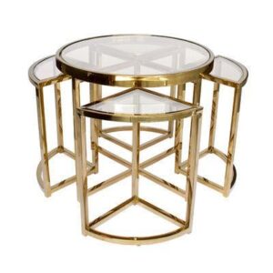 Regency Gold Glass Sidetable Set - Avant Garde Furniture - Designer Furniture Store & Luxury Home Decor