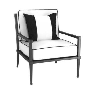 Regency Outdoor Black Iron White Armchair - Avant Garde Furniture - Designer Furniture Store & Luxury Home Decor
