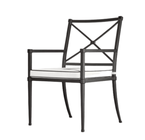 Regency Outdoor Black Iron White Dining Armchair - Avant Garde Furniture - Designer Furniture Store & Luxury Home Decor