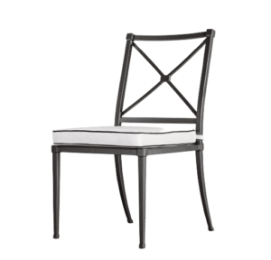 Regency Outdoor Black Iron White Dining Chair - Avant Garde Furniture - Designer Furniture Store & Luxury Home Decor