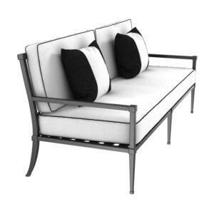 Regency Outdoor Black Iron White Sofa 246cm - Avant Garde Furniture - Designer Furniture Store & Luxury Home Decor