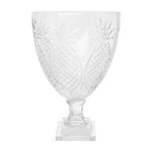 Copacabana Pineapple Etched Glass Hurricane Vase - Avant Garde Furniture - Designer Furniture Store & Luxury Home Decor