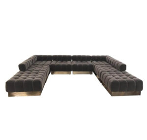 Regency Savona Grey Velvet Tufted Brushed Gold Modular Sofa - Avant Garde Furniture - Designer Furniture Store & Luxury Home Decor