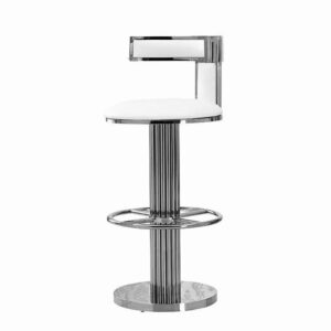 Regency White Leather Chrome Counter Stool - Avant Garde Furniture - Designer Furniture Store & Luxury Home Decor
