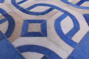Ricochet Blue White Brazilian Cowhide Rug / Per Sq Metre - Avant Garde Furniture - Designer Furniture Store & Luxury Home Decor