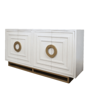 Riviera White Brass Buffet Cabinet 160cm - Avant Garde Furniture - Designer Furniture Store & Luxury Home Decor