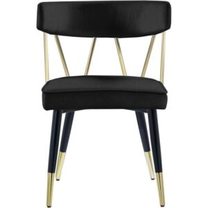 Rizzo Black Velvet Gold Dining Chair - Avant Garde Furniture - Designer Furniture Store & Luxury Home Decor