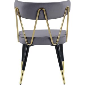 Rizzo Grey Velvet Gold Dining Chair - Avant Garde Furniture - Designer Furniture Store & Luxury Home Decor