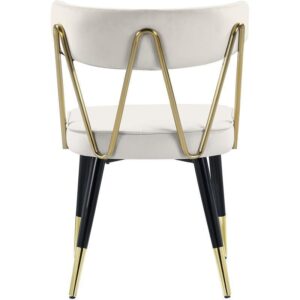 Rizzo White Velvet Gold Dining Chair - Avant Garde Furniture - Designer Furniture Store & Luxury Home Decor