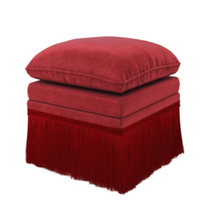 Rochas Red Velvet Fringe Stool - Avant Garde Furniture - Designer Furniture Store & Luxury Home Decor