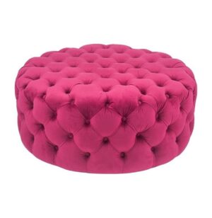 Roche Pink Velvet Ottoman 120cm - Avant Garde Furniture - Designer Furniture Store & Luxury Home Decor