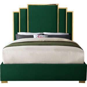 Rochester Emerald Velvet Gold Bed - Avant Garde Furniture - Designer Furniture Store & Luxury Home Decor