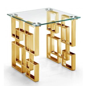Royale Gold Glass Sidetable - Avant Garde Furniture - Designer Furniture Store & Luxury Home Decor