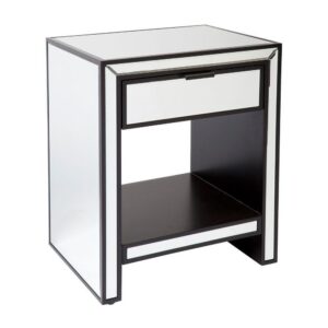 Sabrina Black Mirrored Bedside 50cm - Avant Garde Furniture - Designer Furniture Store & Luxury Home Decor