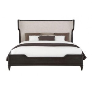 Safavieh Espresso Oak Natural Linen King Bed - Avant Garde Furniture - Designer Furniture Store & Luxury Home Decor