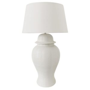 Salvadore White Temple Lamp with White Shade 86cm - Avant Garde Furniture - Designer Furniture Store & Luxury Home Decor