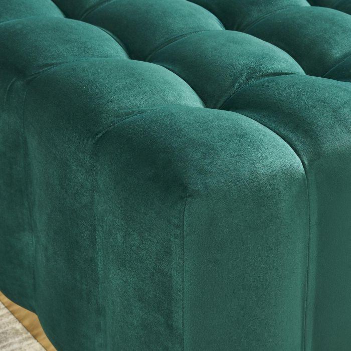 Savona Emerald Velvet Gold Ottoman - Avant Garde Furniture - Designer Furniture Store & Luxury Home Decor