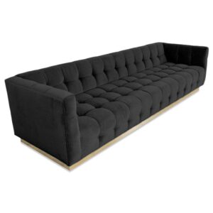 Savoy Black Velvet Brass 300cm - Avant Garde Furniture - Designer Furniture Store & Luxury Home Decor