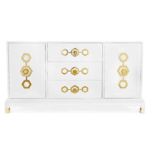 Turner White Ash Brass Buffet - Avant Garde Furniture - Designer Furniture Store & Luxury Home Decor