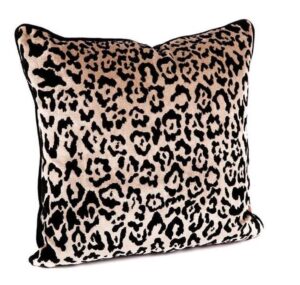 Serene Leopard Chenille Square Feather Cushion 55cm - Avant Garde Furniture - Designer Furniture Store & Luxury Home Decor